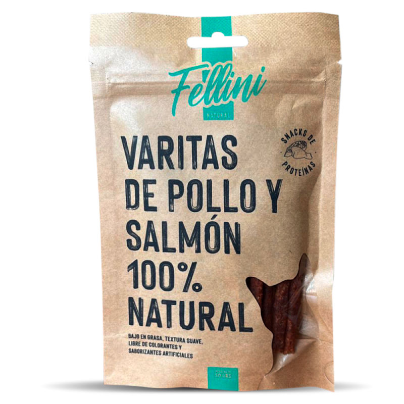 Fellini Natural Varita de Pollo y Salmon - Snack para Gato 50g