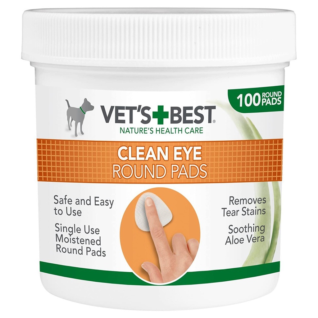 Vets Best Clean Eye Round Pads Toallitas Limpieza de Ojos 100Unidades