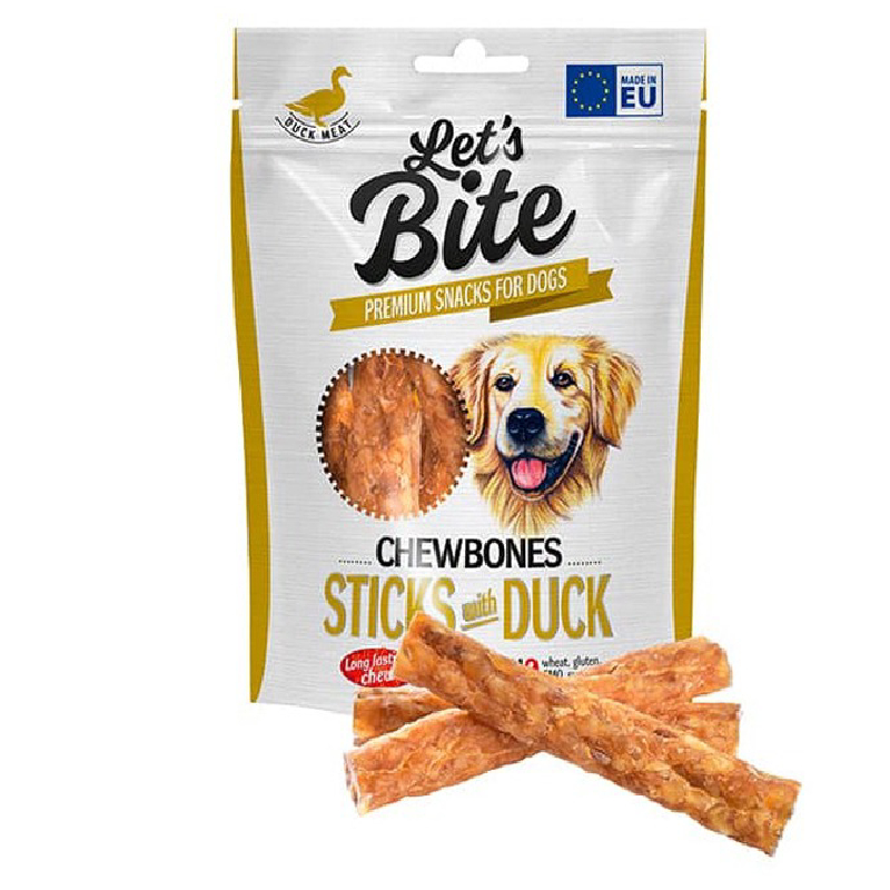 Lets Bite Chewbones Snack De Cuero Crudo Y Pato Para Perros 120gr