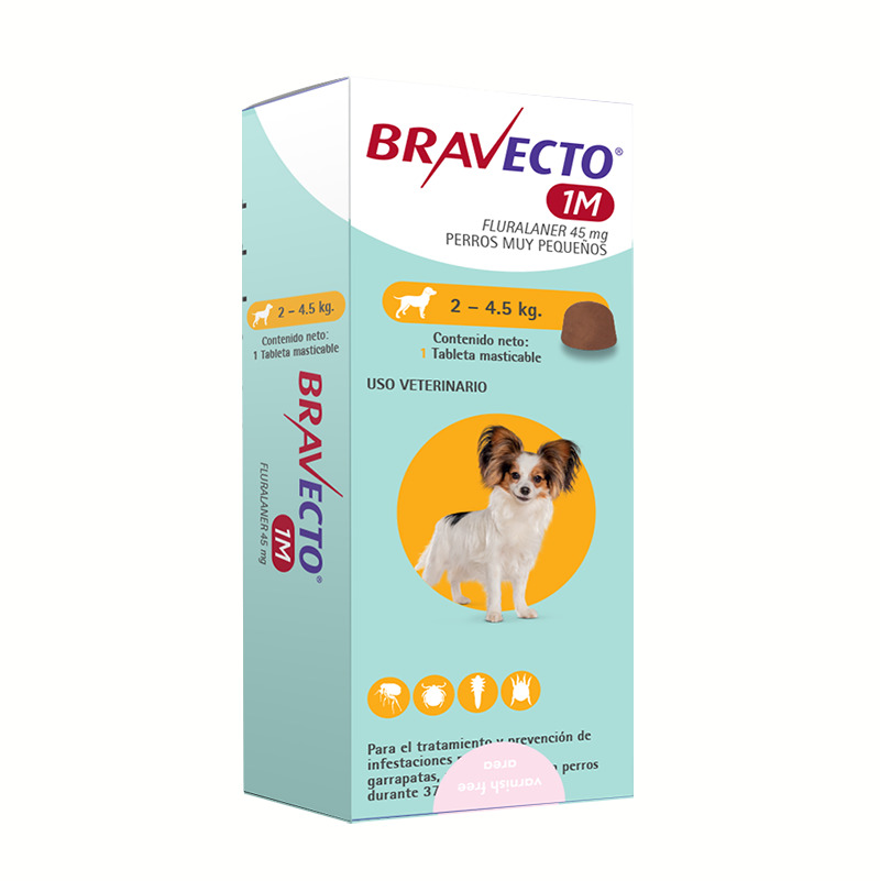 Antiparasitario Bravecto 1M De 2Kg A 4,5Kg Para Perros 1Comp.