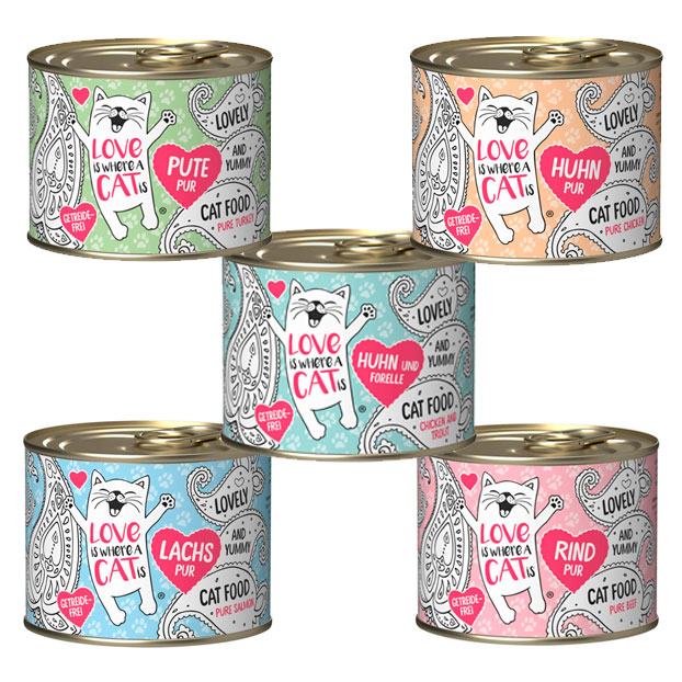 Pack Oferta 3x2 Love Is Where A Cat Is  Alimento Húmedo Para Gatos 200grs