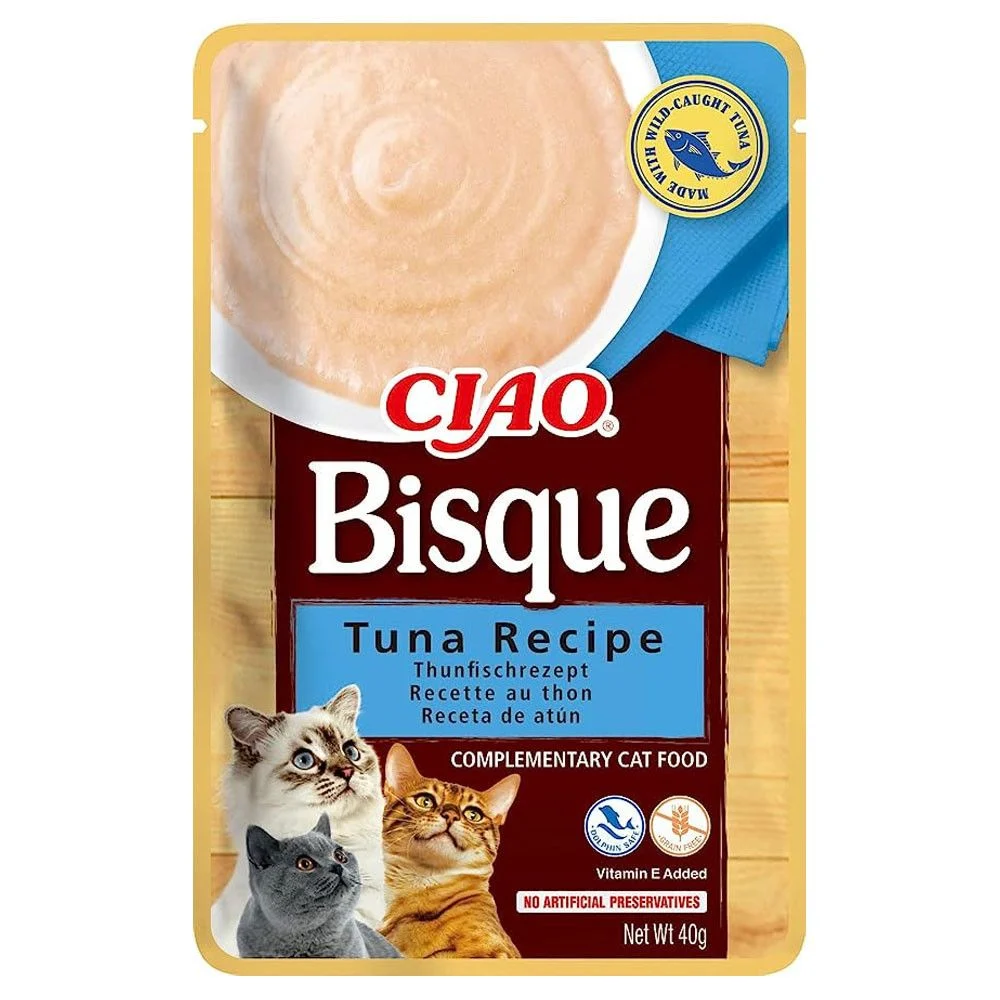 Pack 6 Unidades Churu Bisque Crema Para Gatos 40Grs