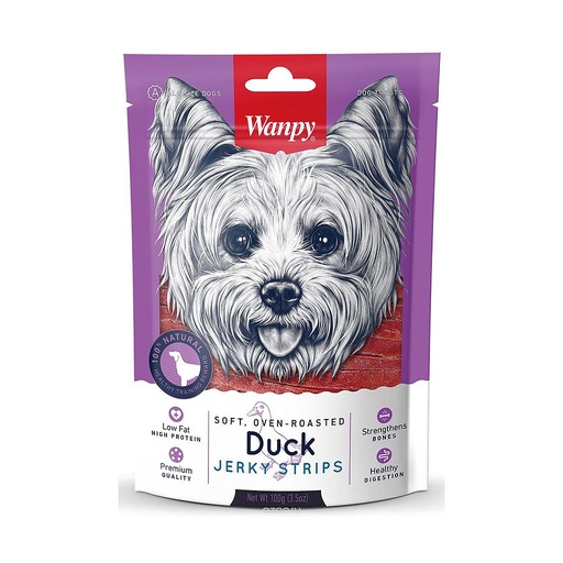 Wanpy Duck Jerky Strips Snack Dog -Tiritas De Pechuga De Pato Perro100G