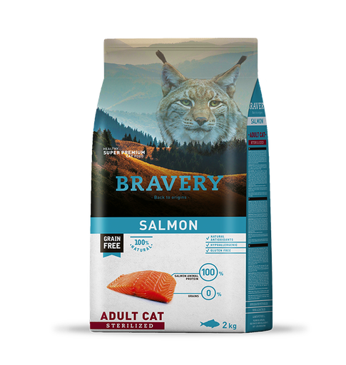 Bravery Adult Cat Sterilized Salmon 2Kg