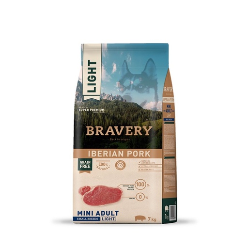 Bravery Mini Adult Dog Small Breeds Iberian Pork Light 2Kg