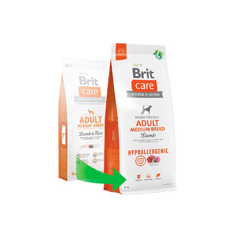 Brit care adult medium breed lamb & sales rice