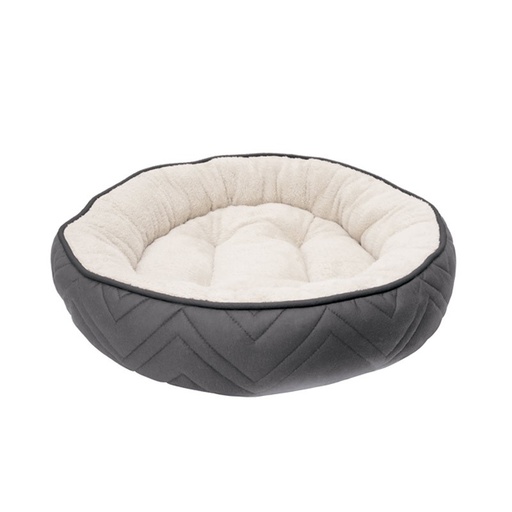 [595] Dogit Dreamwell Cama Redonda Gris / Blanco