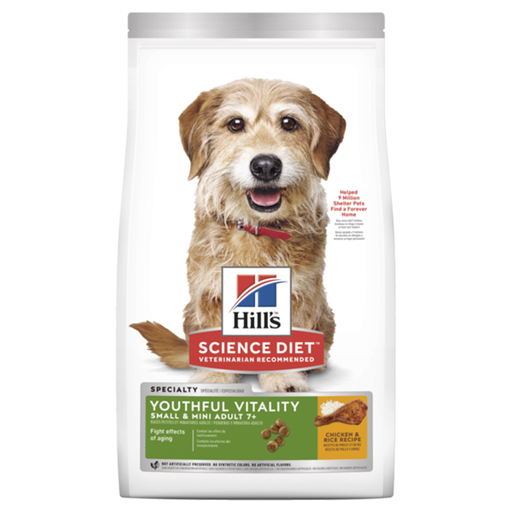 HILLS YOUTHFUL VITALITY SMALL &amp; TOY BREED ADULT 7+ DOG 1.58KG
