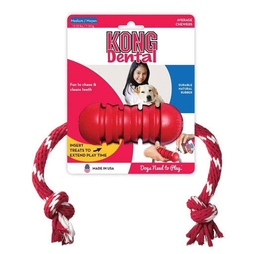 KONG DENTAL  WITH ROPE MEDIUM 7-16KG