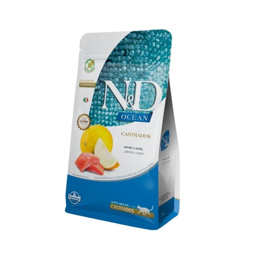 [1262] N&amp;D Ocean Gato Adulto Castrado Salmon 7.5kg