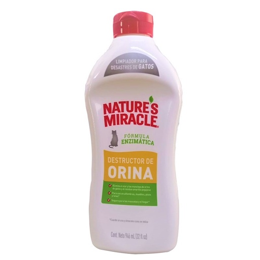 [1285] Natures Miracle Destructor De Orina Para Gatos 946Ml
