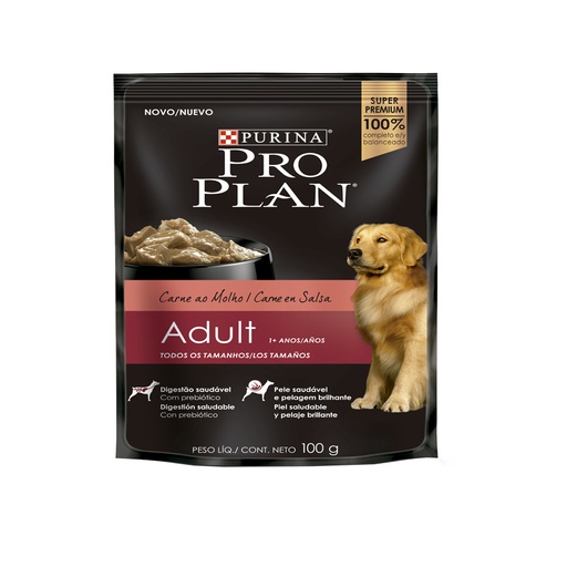 [1486] Pro Plan Adult Dog Carne Pouch 100G