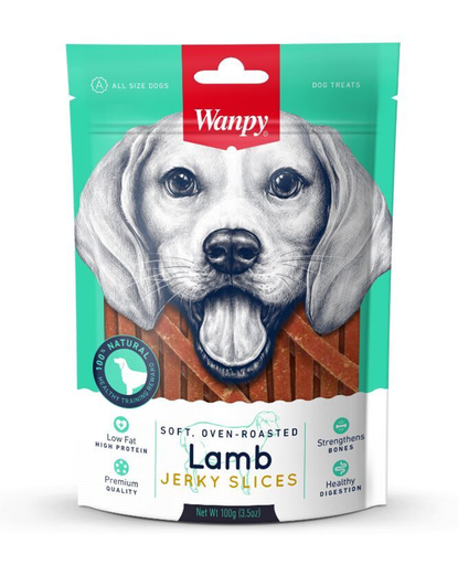 [1853] Wanpy Lamb Jerky Slices Snack Dog - Tiritas De Carne De Cordero Perro 100G