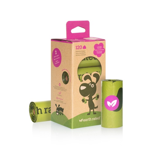 [615] Earth Rated Bolsas De Desechos Biodegradables Aroma Lavanda 120Unid