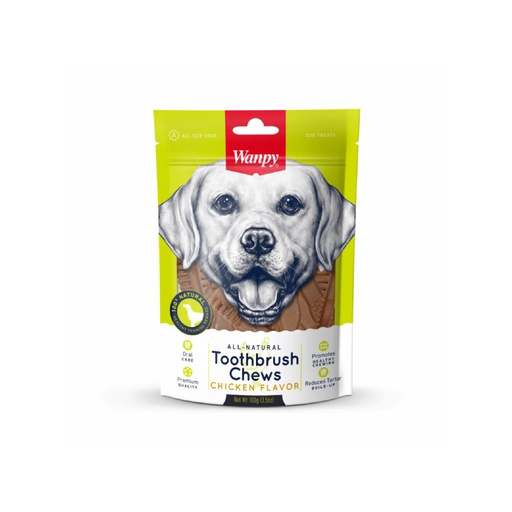 Wanpy Toothbrush Chews Beef Dog - Cepillos De Dientes Sabor A Carne Perro 100G