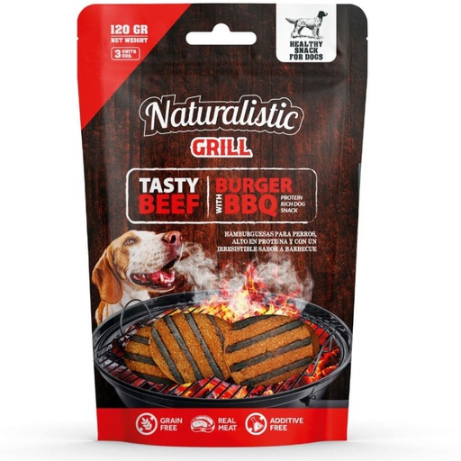 Naturalistic Grill Beef Burguer BBQ Snack Dog 120g