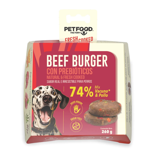 [1417] Pet Food Hamburguesa De Carne Para Perro 260G