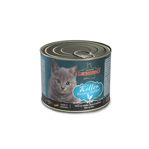 [1124] Leonardo Enlatado Kitten Rico En Ave De Corral 200G