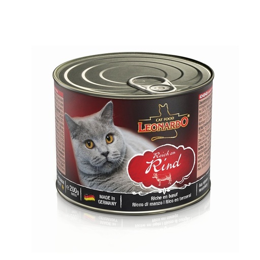 [1128] Leonardo Enlatado Rind Adult Cat Ternera 200G