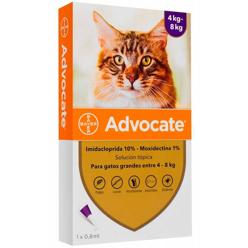 [26] Advocate Antiparasitario Externo E Interno Gato De 4Kg A 8Kg