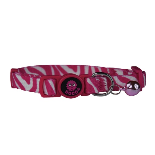 [553] Doco Furball Pink Zebra - Collar Para Gato