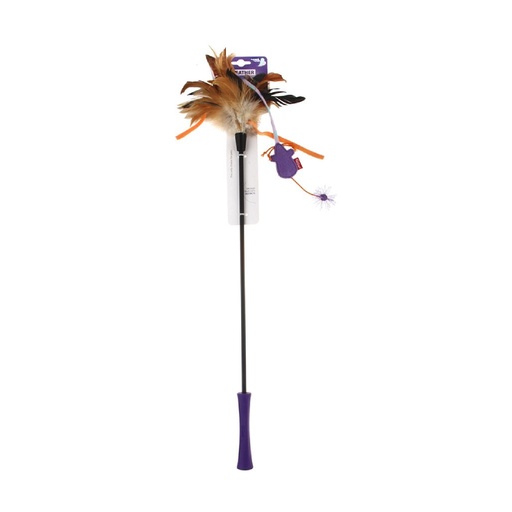 [772] Gigwi Feather Teaser - Juguete Para Gato Varilla Con Pluma Y Raton