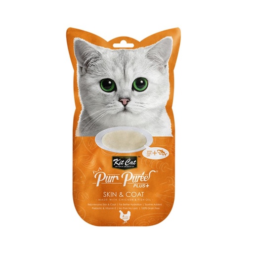 Kit Cat Purr Purée Skin &amp; Coat - Snack Para Gato Sabor A Pollo 15G