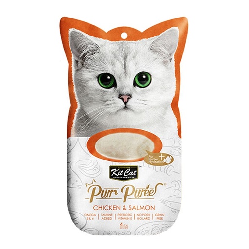 Kit Cat Purr Purée Snack Para Gato Sabor A Pollo Y Salmon 15G