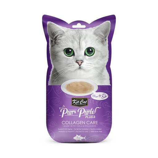 Kit Cat Purr Purée Plus - Snack Para Gato Con Colageno Y Sabor A Atún 15G