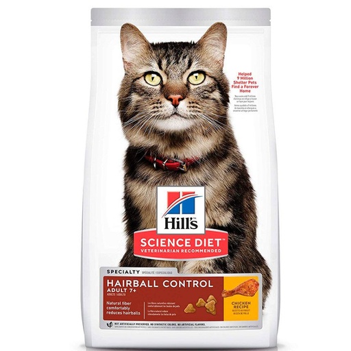 HILLS HAIRBALL CONTROL ADULT 7+ CAT 1.58KG