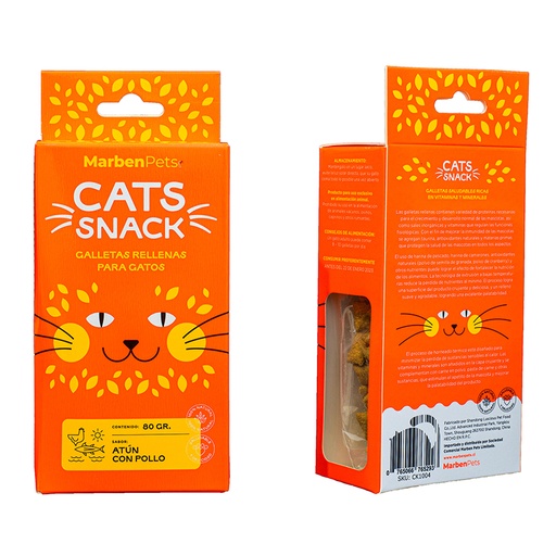 [1154] Marben Cats Snack Relleno De Atun Con Pollo 80G