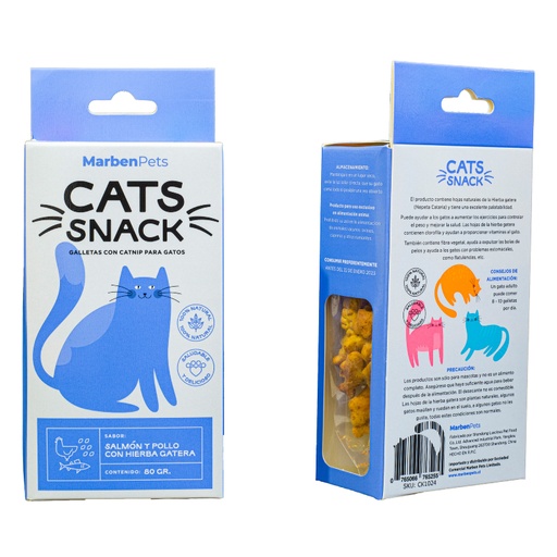 [1160] Marben Cats Snack Salmon Y Pollo Con Hierba Gatera 80G