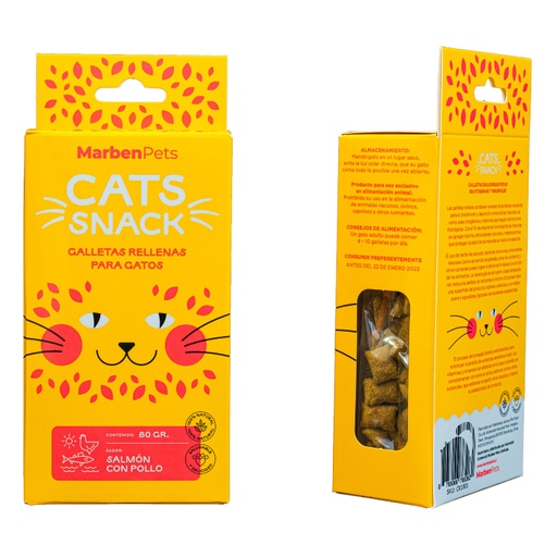 [1158] Marben Cats Snack Relleno De Salmon Con Pollo 80G