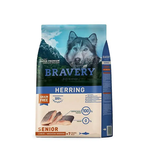 [205] Bravery Adult Dog Senior Large/Medium Herring 4 Kg Oferta Especial