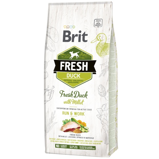 [291] Brit Fresh Duck With Millet Run Work Adult Dog