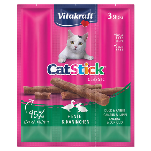 VITAKRAFT CATSTICK CLASSIC - SNACK EN PALITO SABOR CONEJO Y PATO 18G