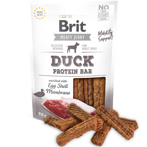 Brit Meaty Jerky Duck Protein Bar Snack Dog 80G