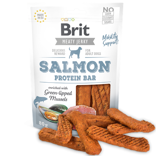 Brit Meaty Jerky  Salmón Snack Dog 80g