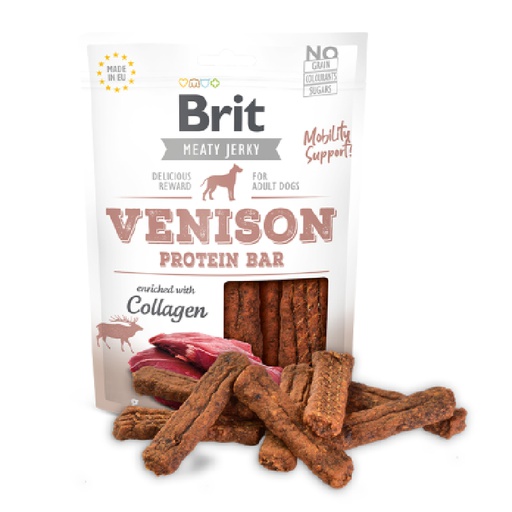 Brit Meaty Jerky Venado con Colageno Snack Dog 80g