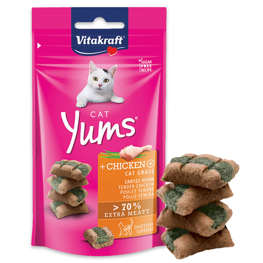 VITAKRAFT CAT YUMS POLLO + PASTO PARA GATOS 40G