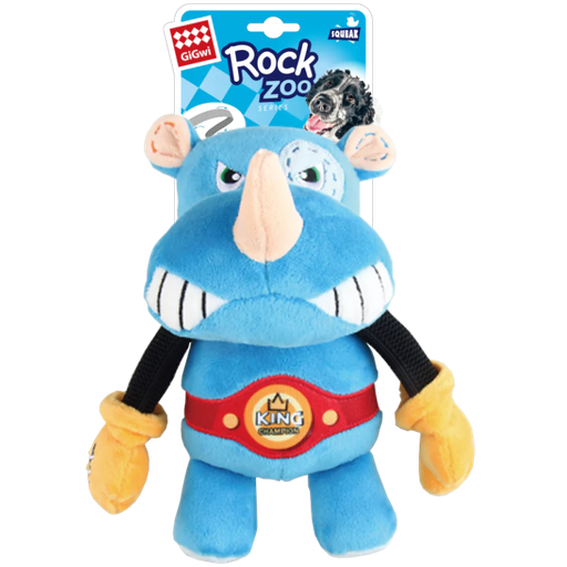 [806] Gigwi Rock Zoo King Boxer Rhino Medium - Peluche Perro