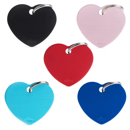 [1245] Myfamily Placa De Identificacion Heart Large