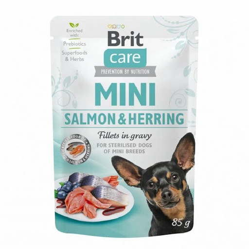 Brit Care Pouch Mini Salmon &amp; Herring Fillets 85gr