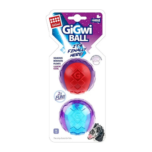 [764] Gigwi Ball Red/Blue Medium 2Pk