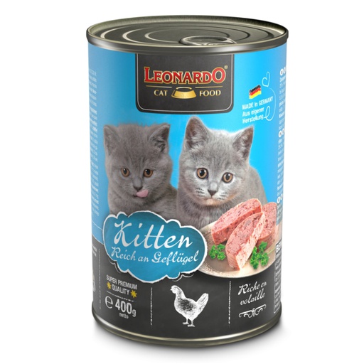 [1125] Leonardo Enlatado Kitten Rico En Ave De Corral 400G