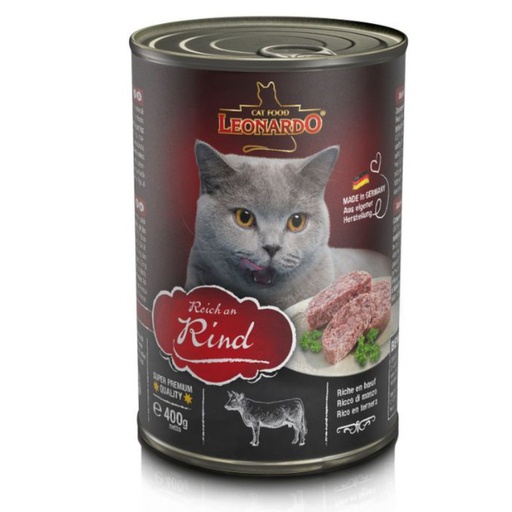 [1129] Leonardo Enlatado Rind Adult Cat Ternera 400G