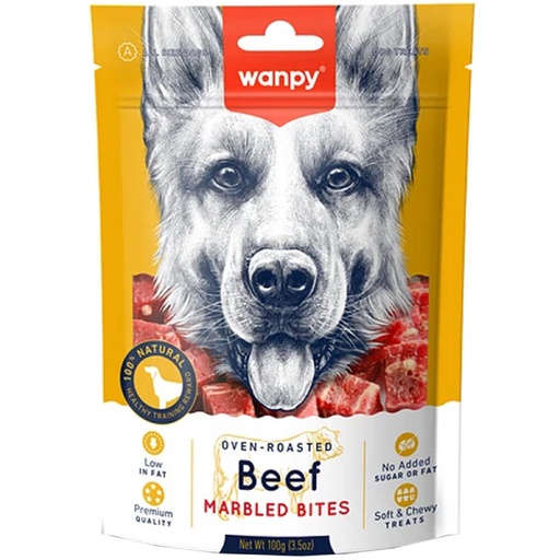 Wanpy Marble Bites Vacuno Snack Dog- Bocaditos De Carne 100G