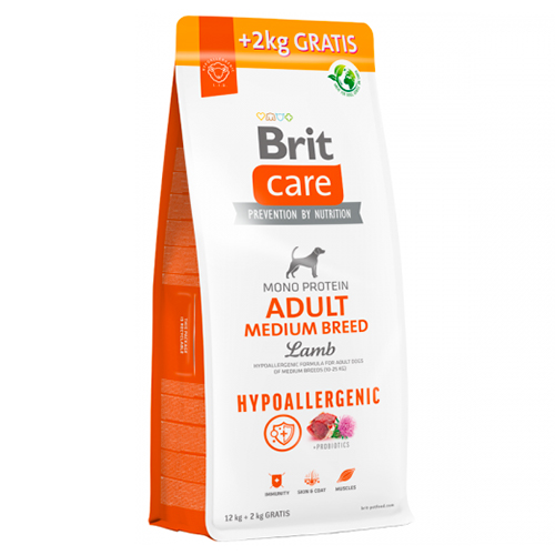Brit Care Adult Medium Breed Lamb Y Rice Dog 12KG +2KG REGALO