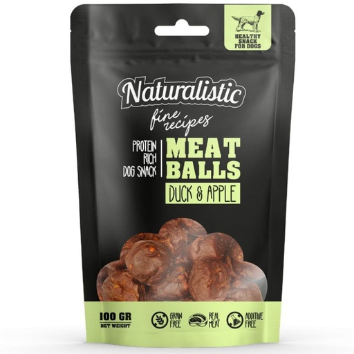 Pack Oferta Naturalistic Meat Balls Pato Y Manzana Snack Perro 100G
