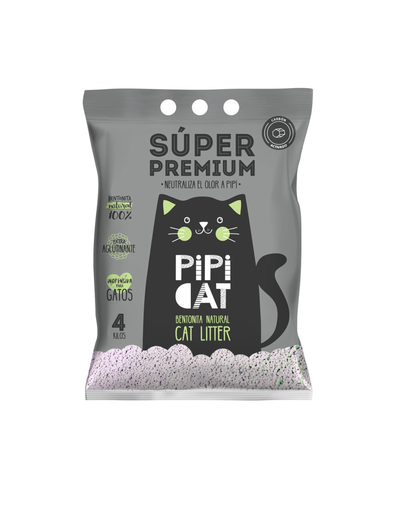 Pipi Cat Arena Aglutinante Con Carbón Aroma Lavanda 4Kg